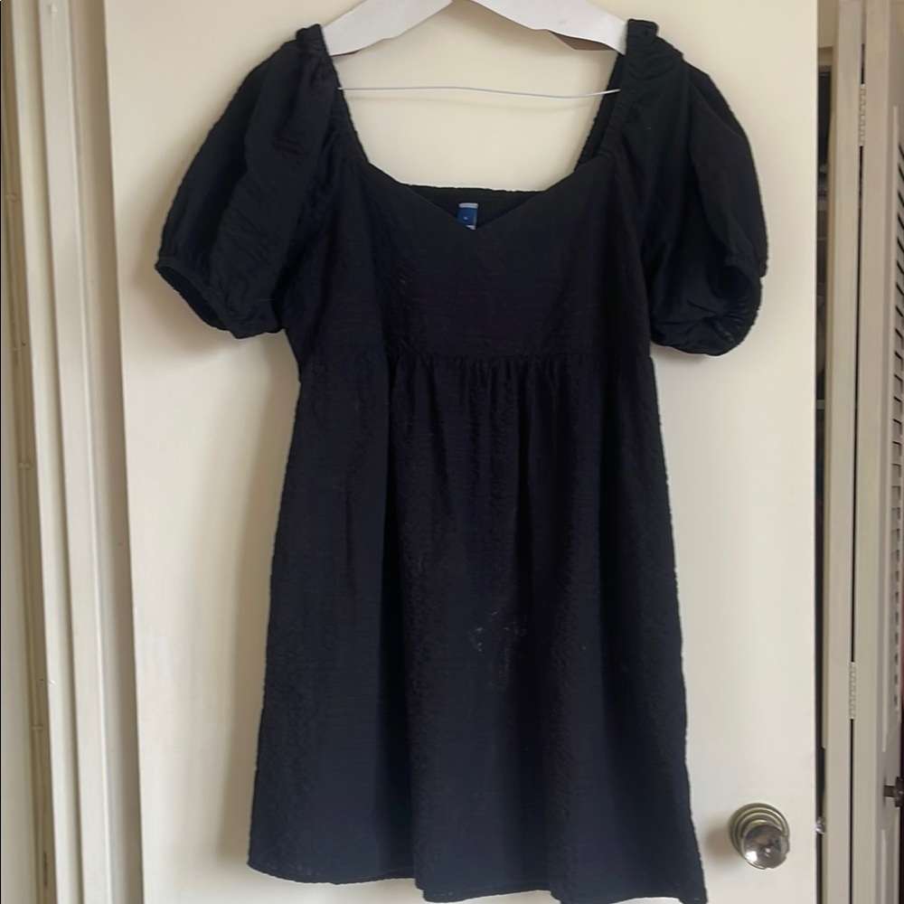 Old Navy Black Puff Sleeve Dress